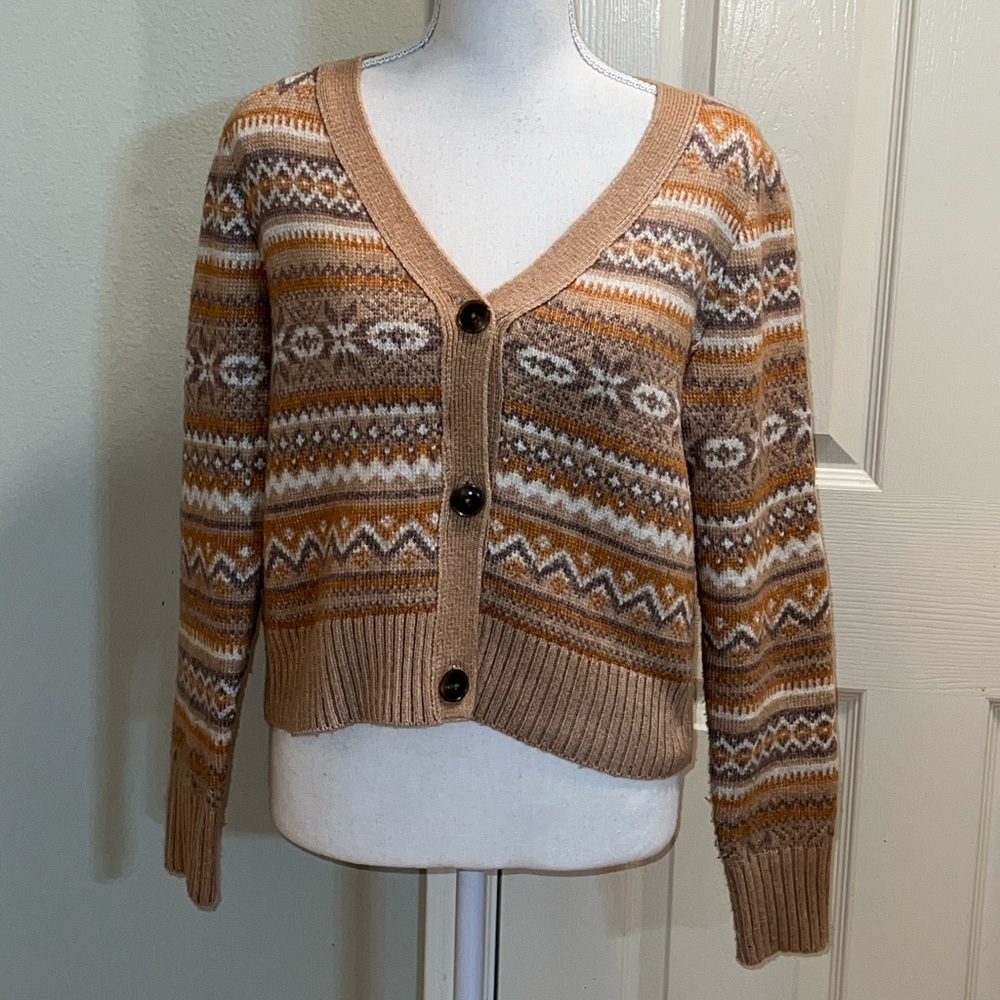 Jessica Simpson Fair Isle Cardigan Sweater